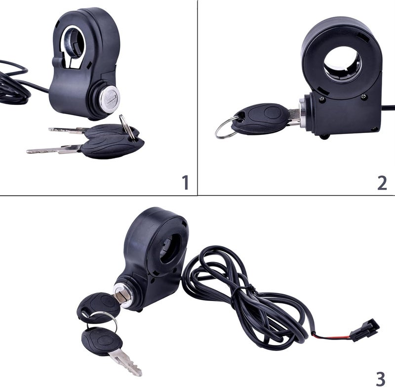 Chokayaky Universal Bike Key Ignition 12V-96V Ebike Ignition Switch with Key Superior Anti-Theft Electric Scooter Key Switch 2 Wires Electric Scooter Ignition Lock Key Switch Scooter Key Ignition Replacement - Image 3